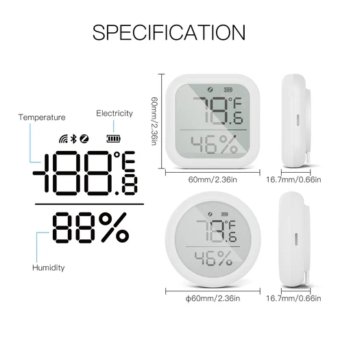 Intelligent temperature and humidity sensor, indoor thermometer and humidity detector