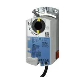 GLB346.1E Rotary air damper actuator, AC 230 V, 2-position/3-position, 10 Nm, 150 s, 2 auxiliary switches 