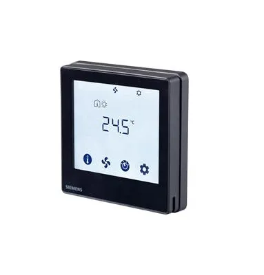 [RDF800KN/VB] RDF800KN/VB Flush mount touch KNX room thermostat for 2-/4-pipe FCU with on/off output and 2x universal input, fit for both round and square conduit boxes, black