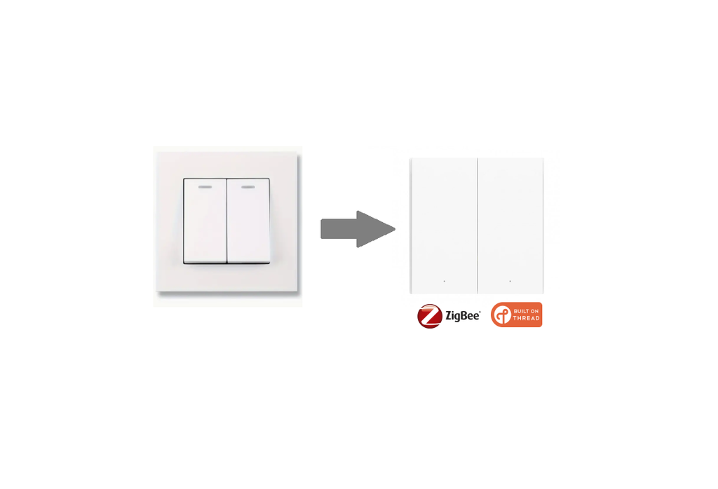 Zemismart smart wall switch to link lighting circuit with smart home system (2 Gang)